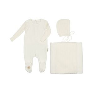 Mon Tresor Girls  Luxe Texture Layette Set, White